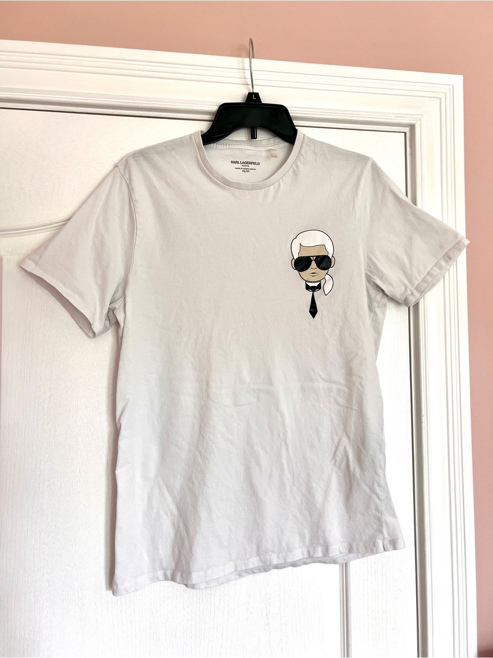 Karl Lagerfeld White Short Sleeve Crew T-Shirt with Mini Icon Graphic